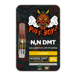 Presenting a novel DMT vaping product, Cavendish Puff Boyz N, N DMT. With 400mg of N, N DMT per 0.5ml, this formulation gives about 30–40 draws. Here we...